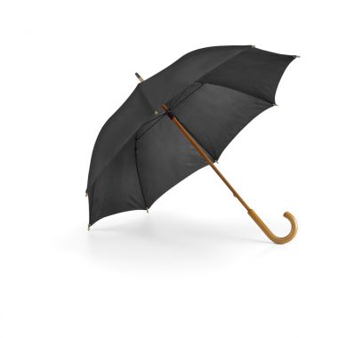 Zwarte Paraplu bedrukken | Houten steel | 104 cm
