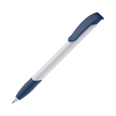 Wit / donker blauw Pennen bedrukt