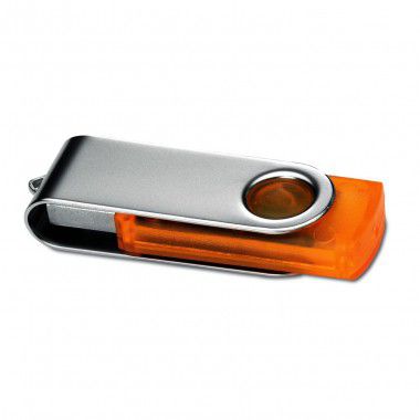 Oranje USB stick transparant 1GB
