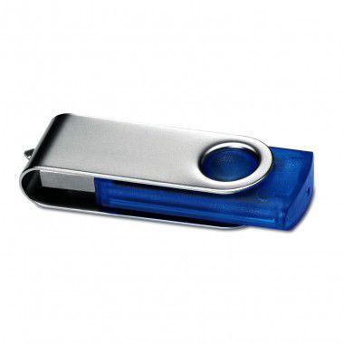 Blauwe USB stick transparant 1GB