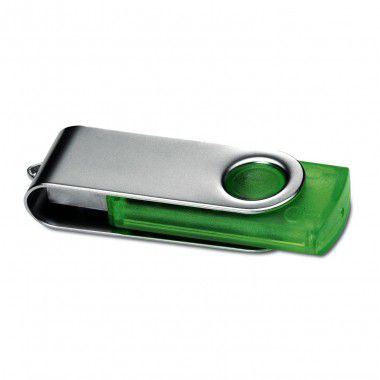 Groene USB stick transparant 1GB