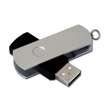Zwarte USB stick metaal 2GB