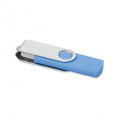 Lichtblauwe USB stick | Micro USB 1GB