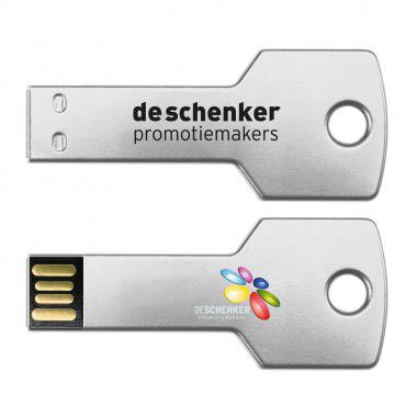 Zilvere USB stick sleutel 2GB