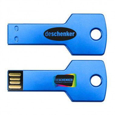 Blauwe USB stick sleutel 2GB