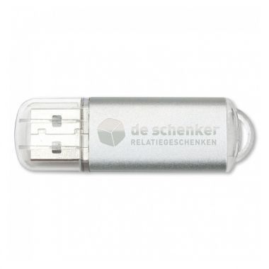 Zilvere USB stick bedrukken 8GB