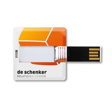 Witte USB creditcard | Vierkant | 16GB