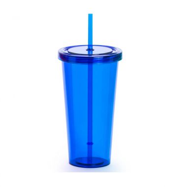 Blauwe Drinkbeker met rietje | 750 ml