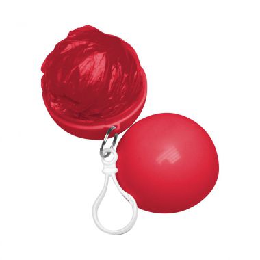Rode Poncho gekleurd | Plastic bal