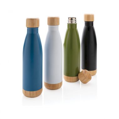 RVS fles | bamboe deksel en bodem | 700 ml